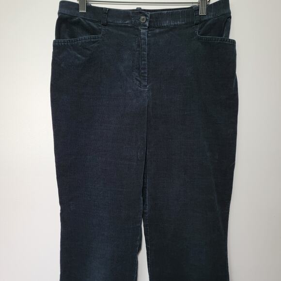 Tribal Corduroy Stretch Extensible Straight Leg Pants Black Sz 8 PETITE Preppy - Picture 2 of 10
